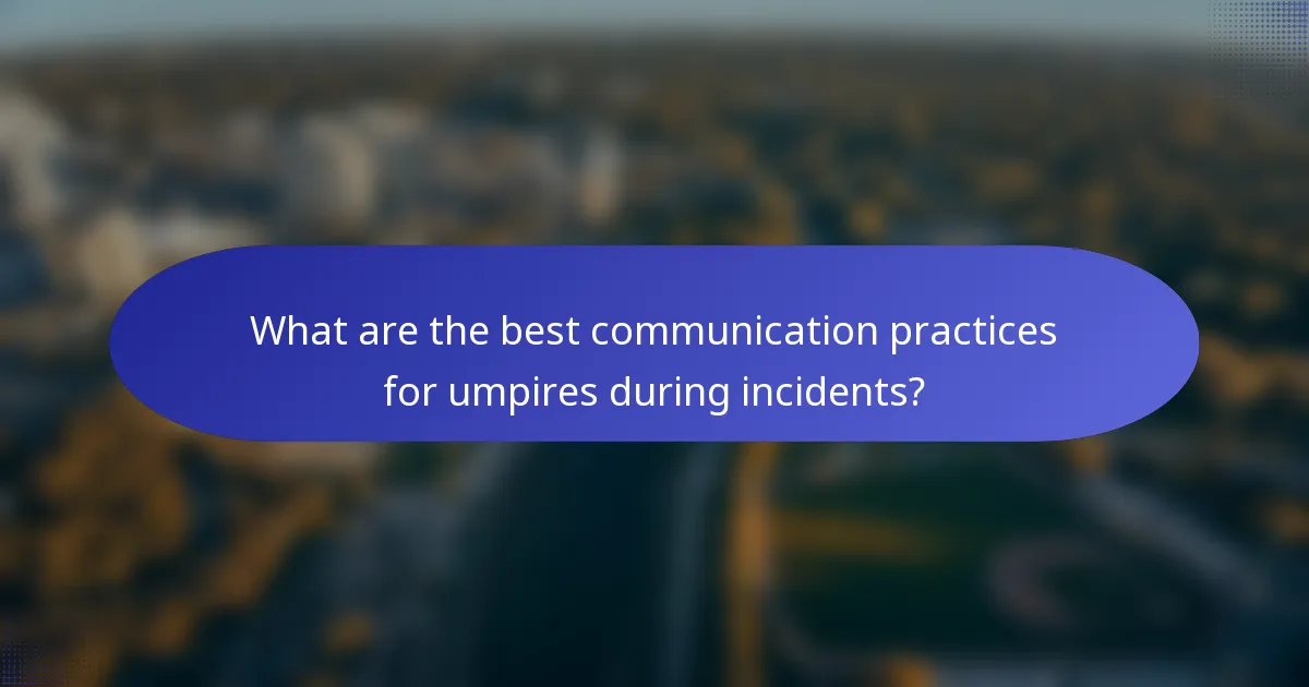 What are the best communication practices for umpires during incidents?