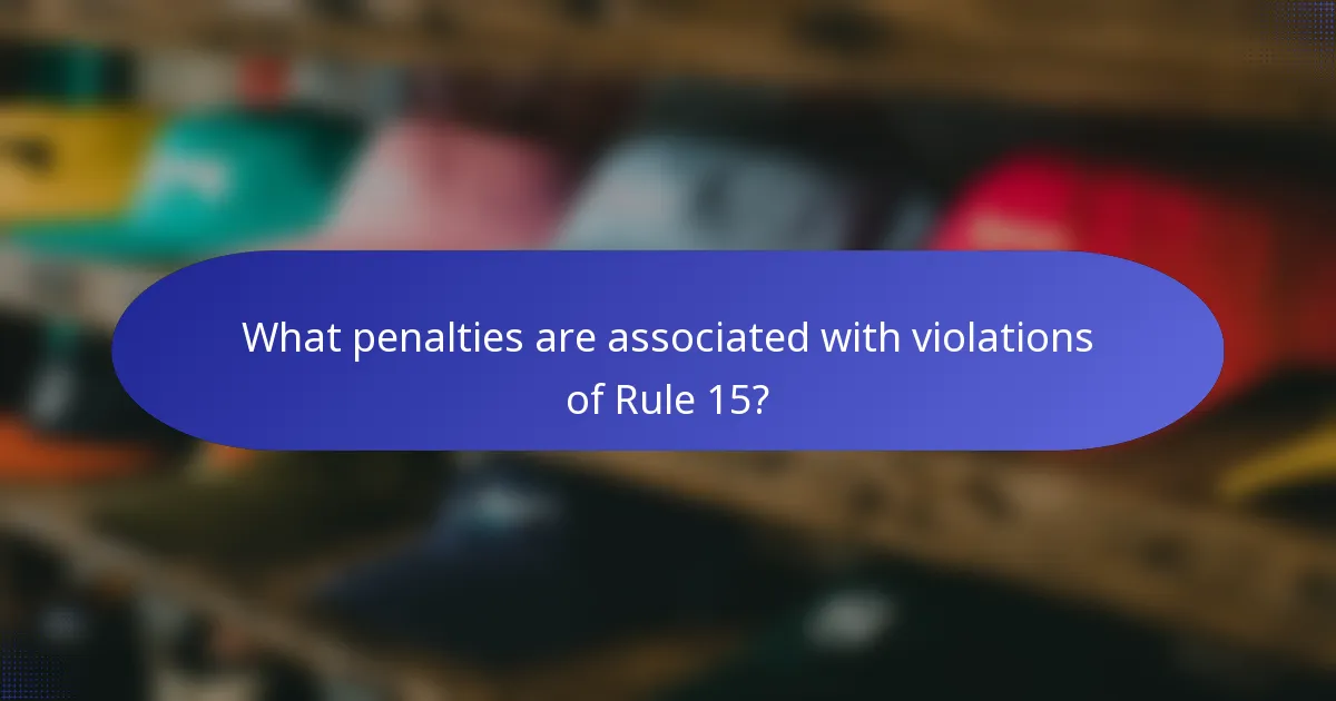 What penalties are associated with violations of Rule 15?